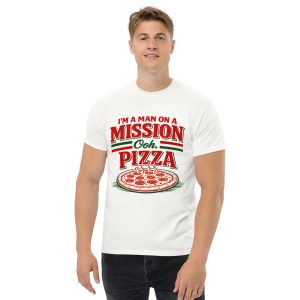 Man on a Mission. Ooh… Pizza. – Unisex Classic Tee
